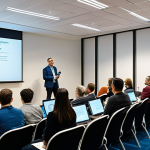 Cybersecurity Awareness**

A diverse group of people attending a cybersecurity awareness seminar in a modern conference room. A presenter is on stage, displaying a slide about phishing scams. Attendees are attentively listening and taking notes. The atmosphere is professional and informative. Fully clothed, appropriate attire, safe for work, perfect anatomy, natural proportions, family-friendly, professional photography, high quality.

**