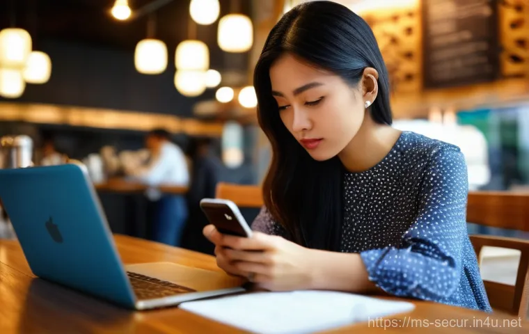 정보보안학 시스템 보안 - **Prompt 1: Cybersecurity Vigilance in Malaysia**
A young Malaysian woman, dressed in a modest c...