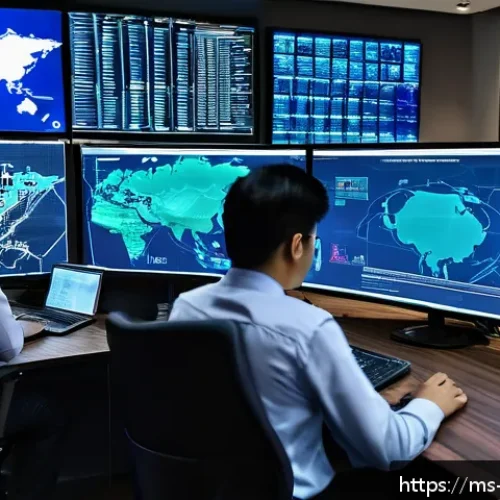 정보보안학 취약점 진단 - A modern cybersecurity operations center in Kuala Lumpur, Malaysia, with diverse IT professionals mo...