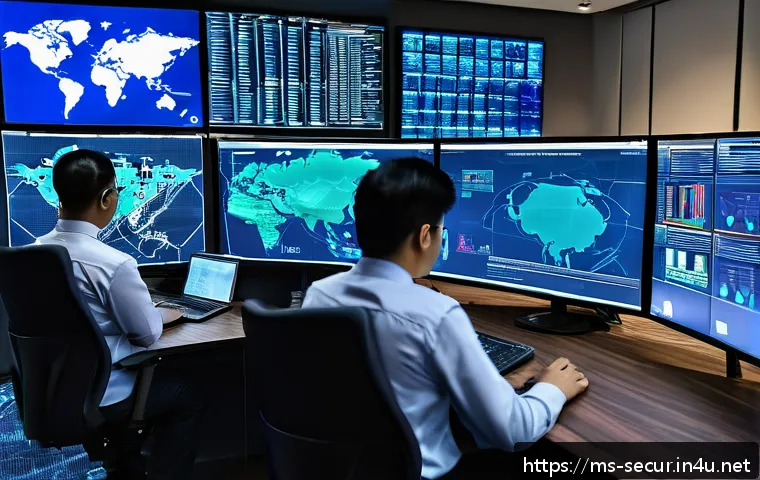 정보보안학 취약점 진단 - A modern cybersecurity operations center in Kuala Lumpur, Malaysia, with diverse IT professionals mo...