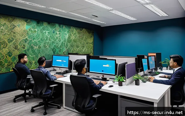 정보보안학 사고 대응 계획 수립 - A professional Malaysian cybersecurity incident response team in a modern office setting, actively c...