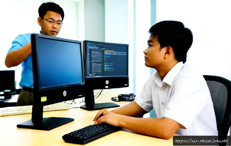 Home 30 정보보안학 보안 기술 실습 - Photorealistic cybersecurity practical training in a modern Malaysian university computer lab, two S...
